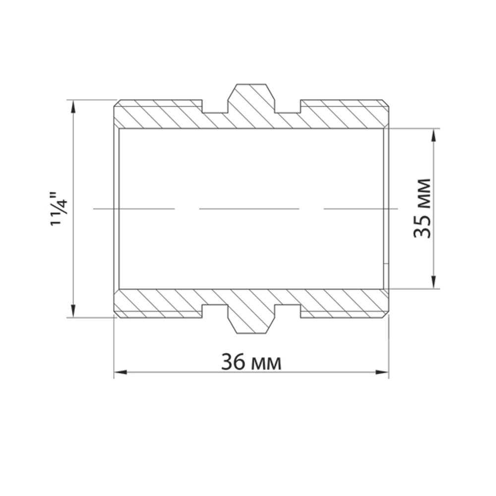 Ниппель 1 1/4'' нар/нар VRT® никель