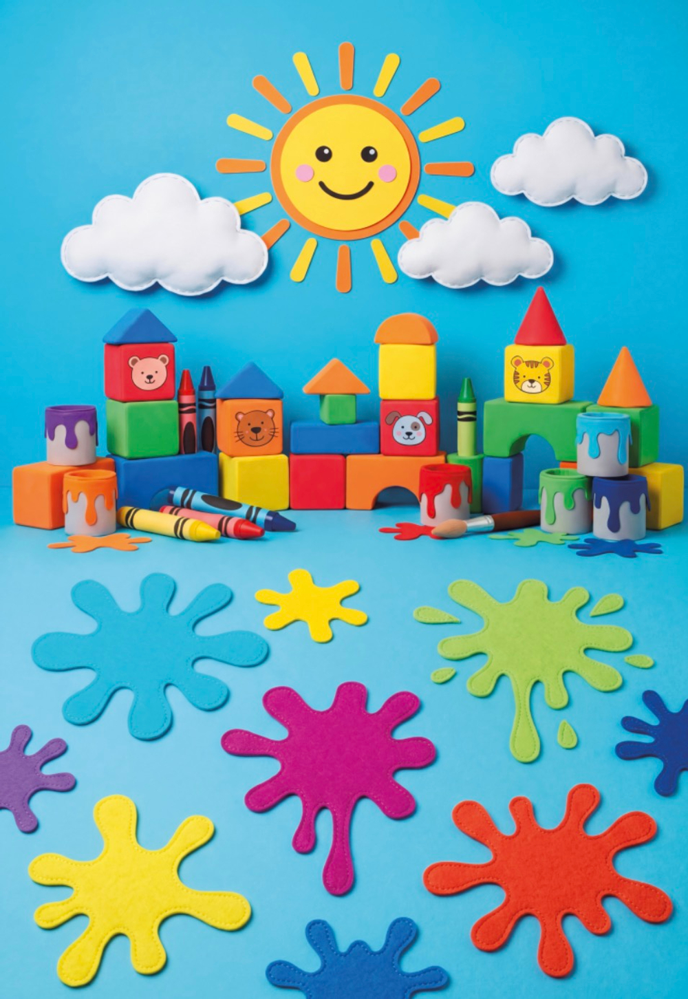 Детский сад - Солнце - фон неопреновый