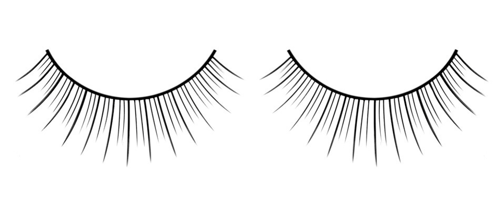 Черные ресницы с двумя уровнями длины (Цвет: черный)