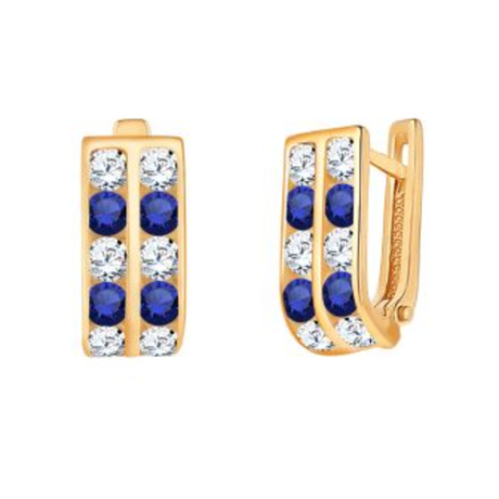 Серьги из золота с фианитами