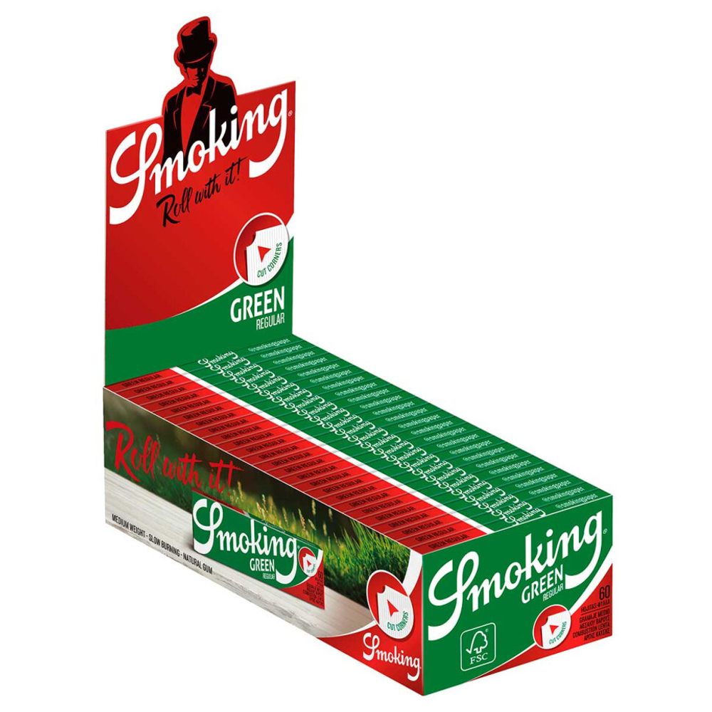 Бумага для самокруток SMOKING REG GREEN (Белая) 60л.