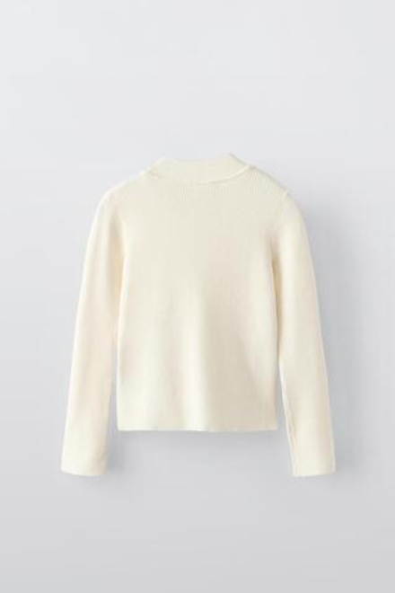 ZARA СВИТЕР В РУБЧИК, БЕЛЫЙ