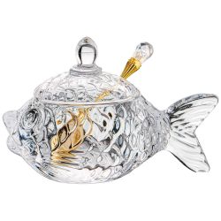 ИКОРНИЦА С ЛОЖКОЙ "РЫБКА" 110 МЛ. 15,5*7,5 СМ ВЫСОТА=10 СМ. КОЛЛЕКЦИЯ "MUZA" (КОР=24ШТ.)