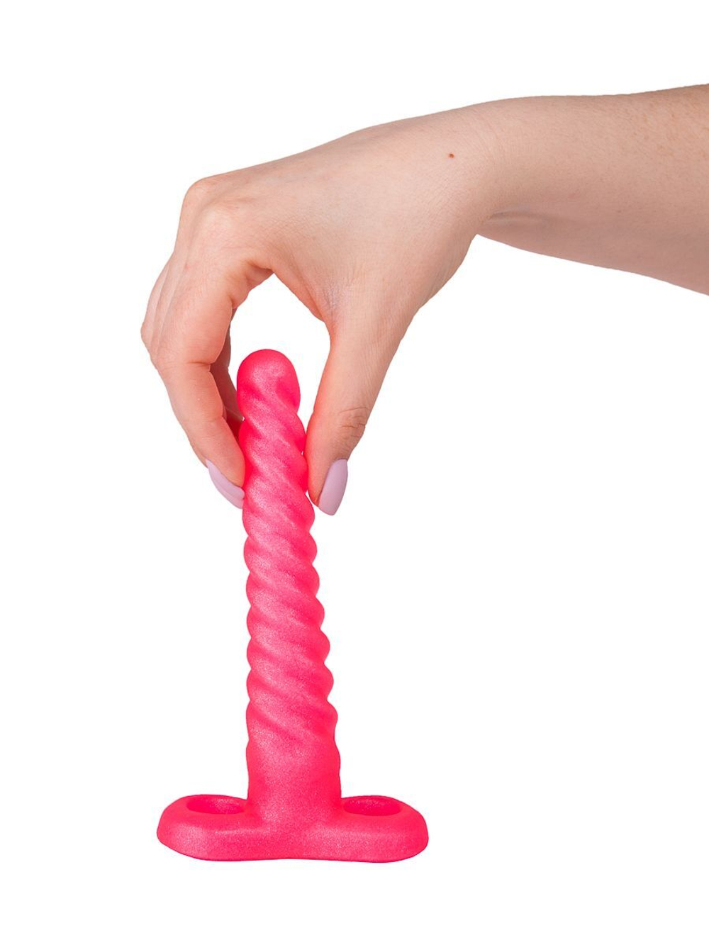 Спиралевидный гелевый плаг розового цвета - 15 см. (Цвет: розовый)