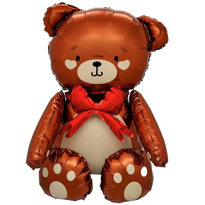 Фигура AIR Мишка коричневый бант красный 28" ВЗ