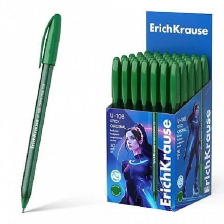 Ручка шариковая Erich Krause Ultra Glide Technology U-108 зеленый, 1.0мм, 1шт.