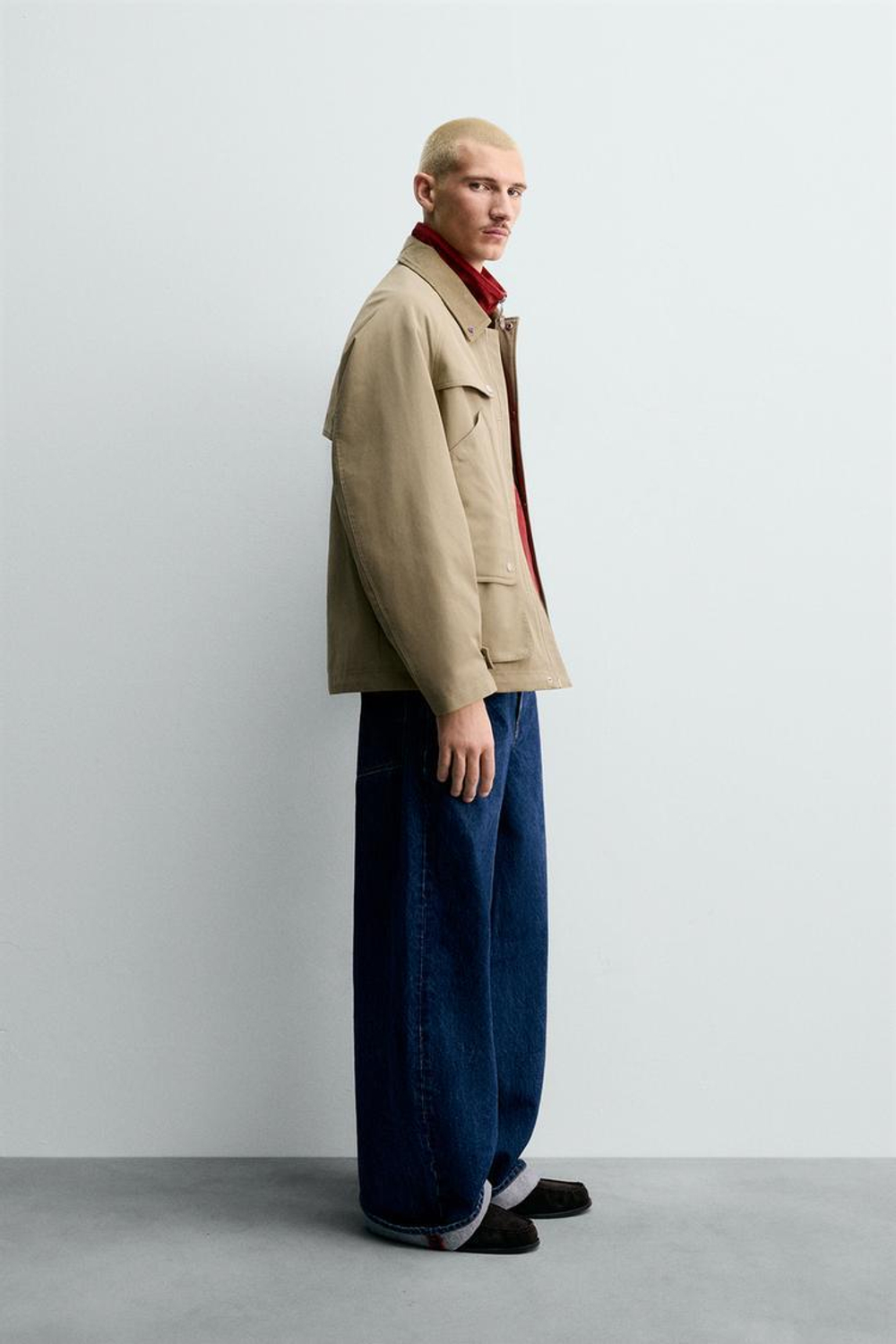 ZARA Х CHAMPION ® КОРОТКИЙ ТРЕНЧ, БЕЖЕВЫЙ