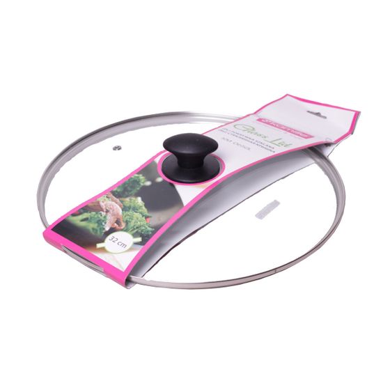 Крышка 30 см. стеклянная универсальная Kamille KM-0650L с металлическим ободком