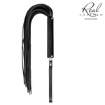 Черная кожаная плеть-флоггер - 84 см. (Цвет: черный)