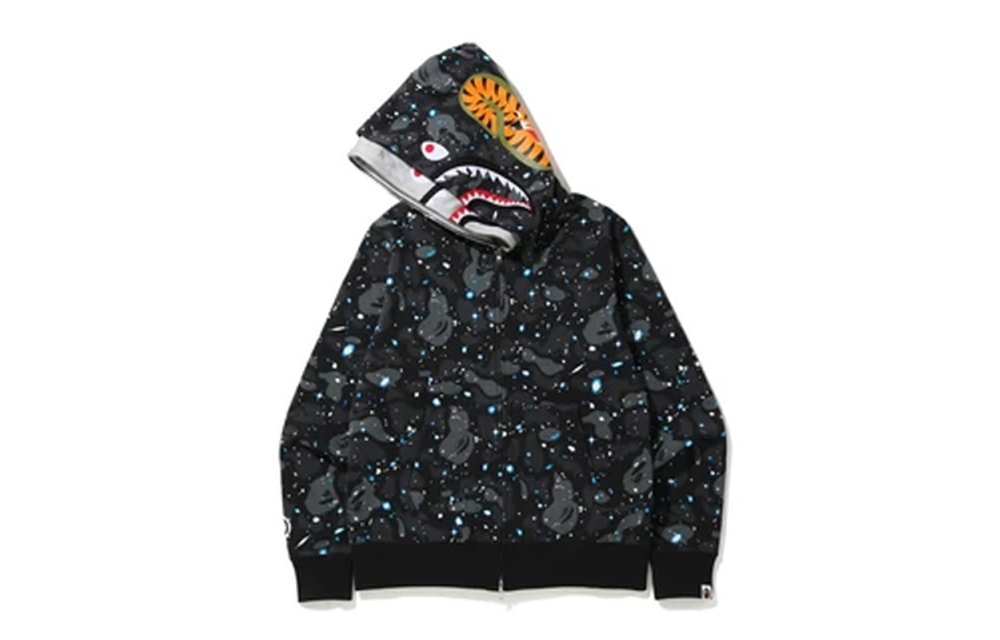 Худи A BATHING APE Space Camo Shark Full Zip Double Hoodie, 1G20-115-004