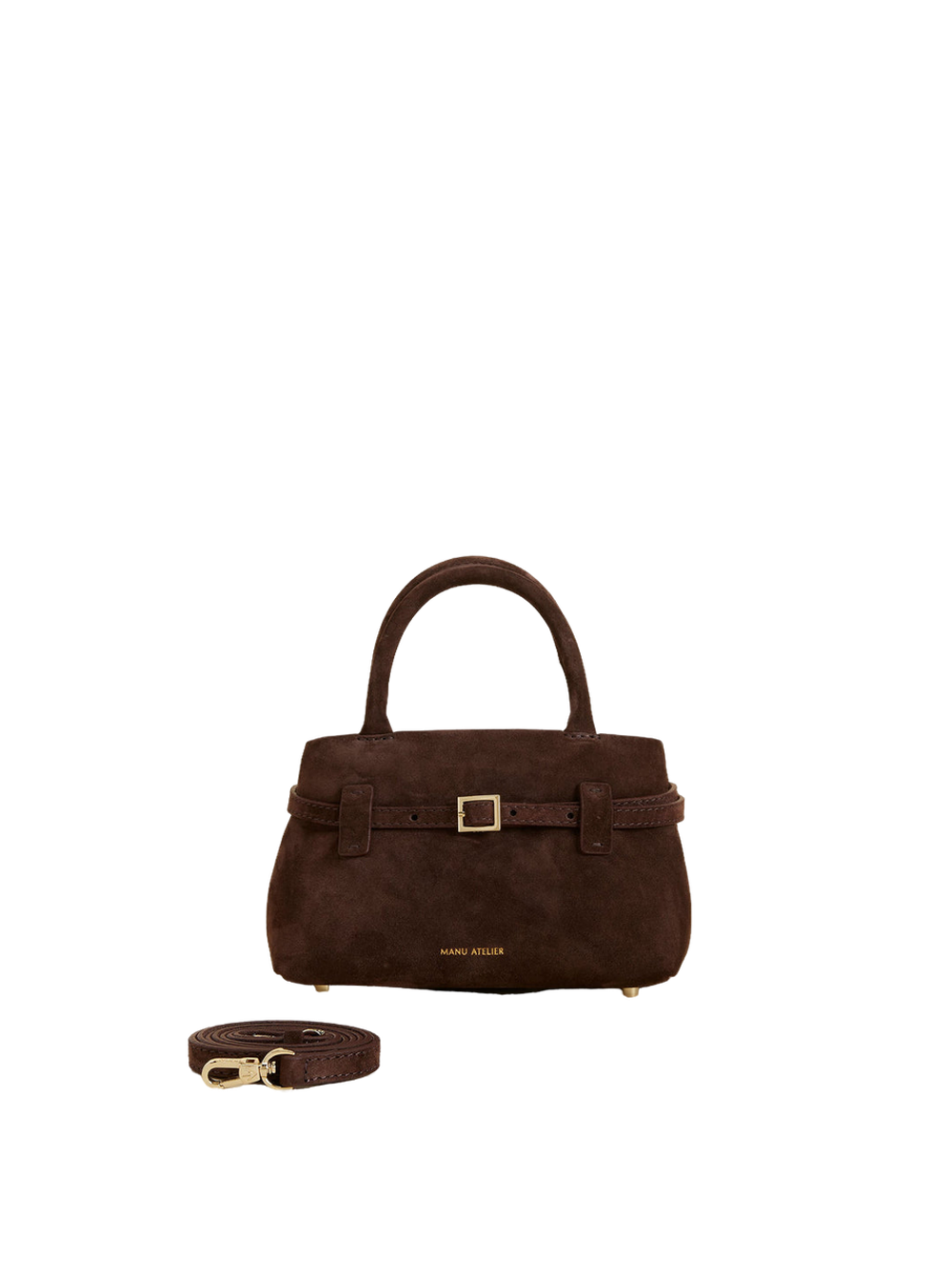 Сумка Manu Atelier Le Cambon 20 Deep Brown Suede