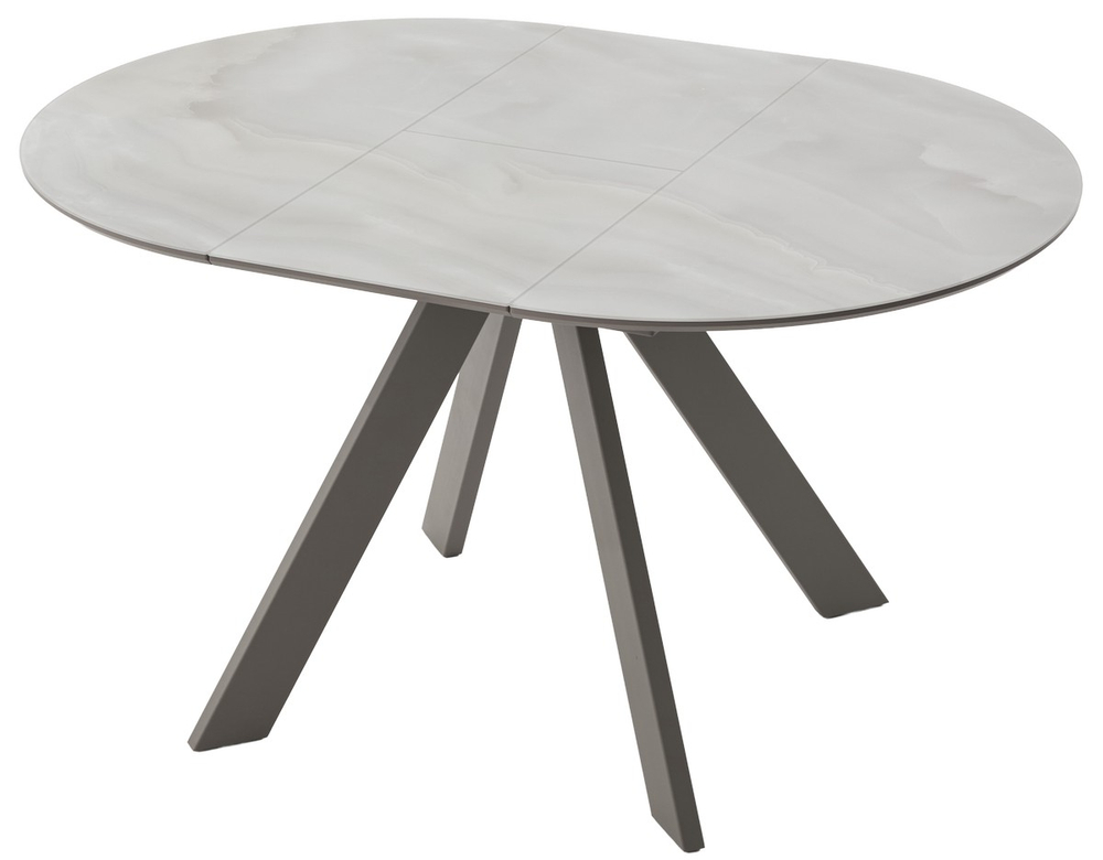 Стол М-City DISAUR Бонжур 100 Оникс Бежевый, стекло, Латте каркас