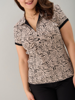 Блузка БЛ-115/бежевый-зебра