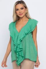 Блуза Поцелуй ветра (зеленая) Б15392-7М LT Collection