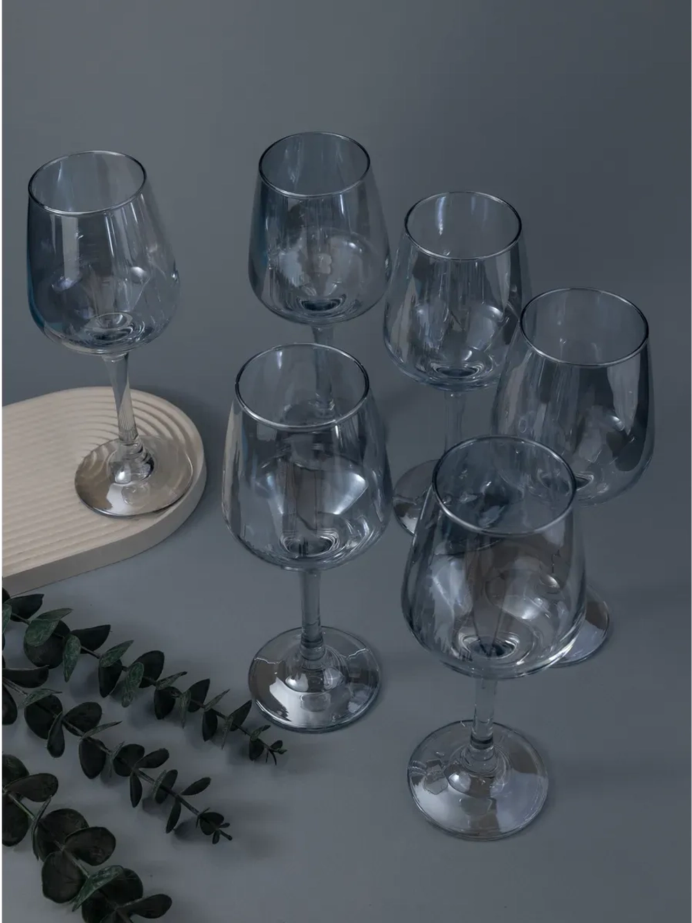 Набор бокалов для вина, 450 мл, 6 шт. Голубые