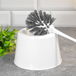 Ерш для туалета "Good" с подставкой, белый с серой щетиной