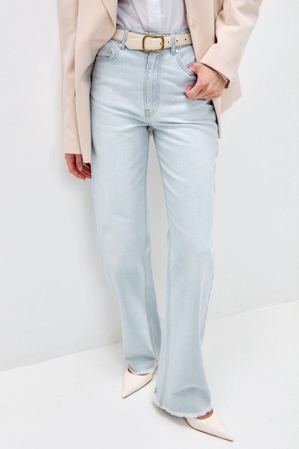Джинсы Wide Leg голубого цвета