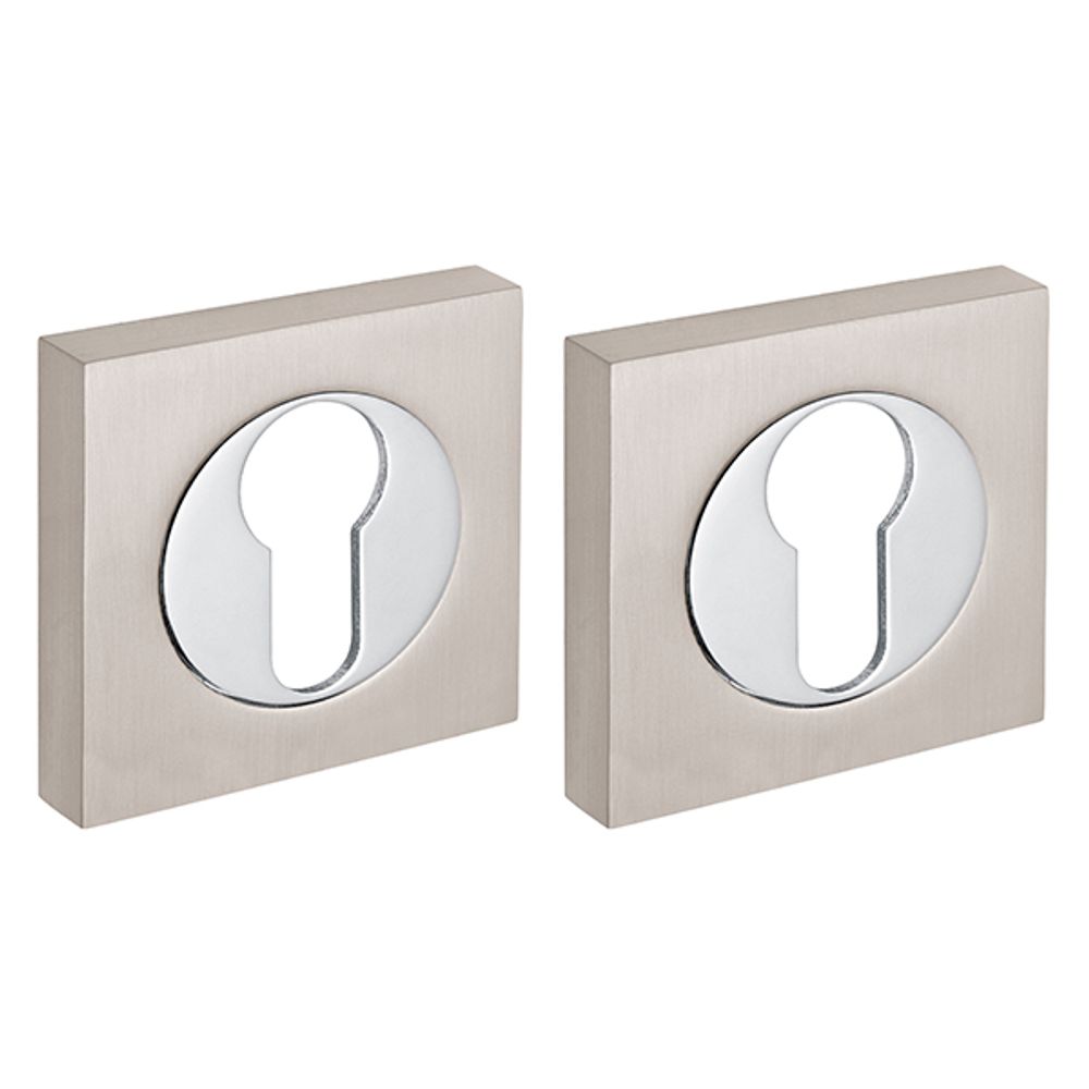 Накладка Fuaro (Фуаро) под цилиндр ET.K.KM52 (ET KM) SN/CP-3 матовый никель/хром