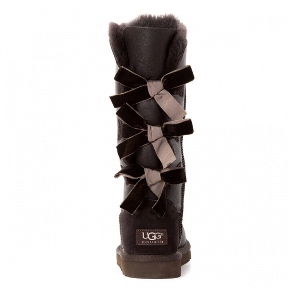 Угги Bailey Bow Tall Metallic Chocolate
