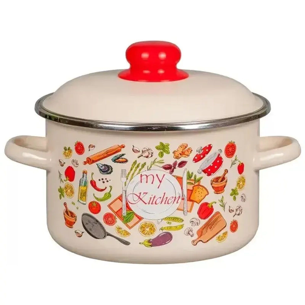 Кастрюля эмал цил 2,0л 1RD161M Моя кухня