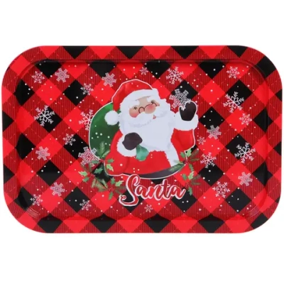 Поднос жестяной 34*23см «Санта с подарками»