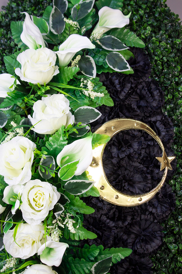 184 Венок ритуальный "Мусульманский самшит" 105 см черный