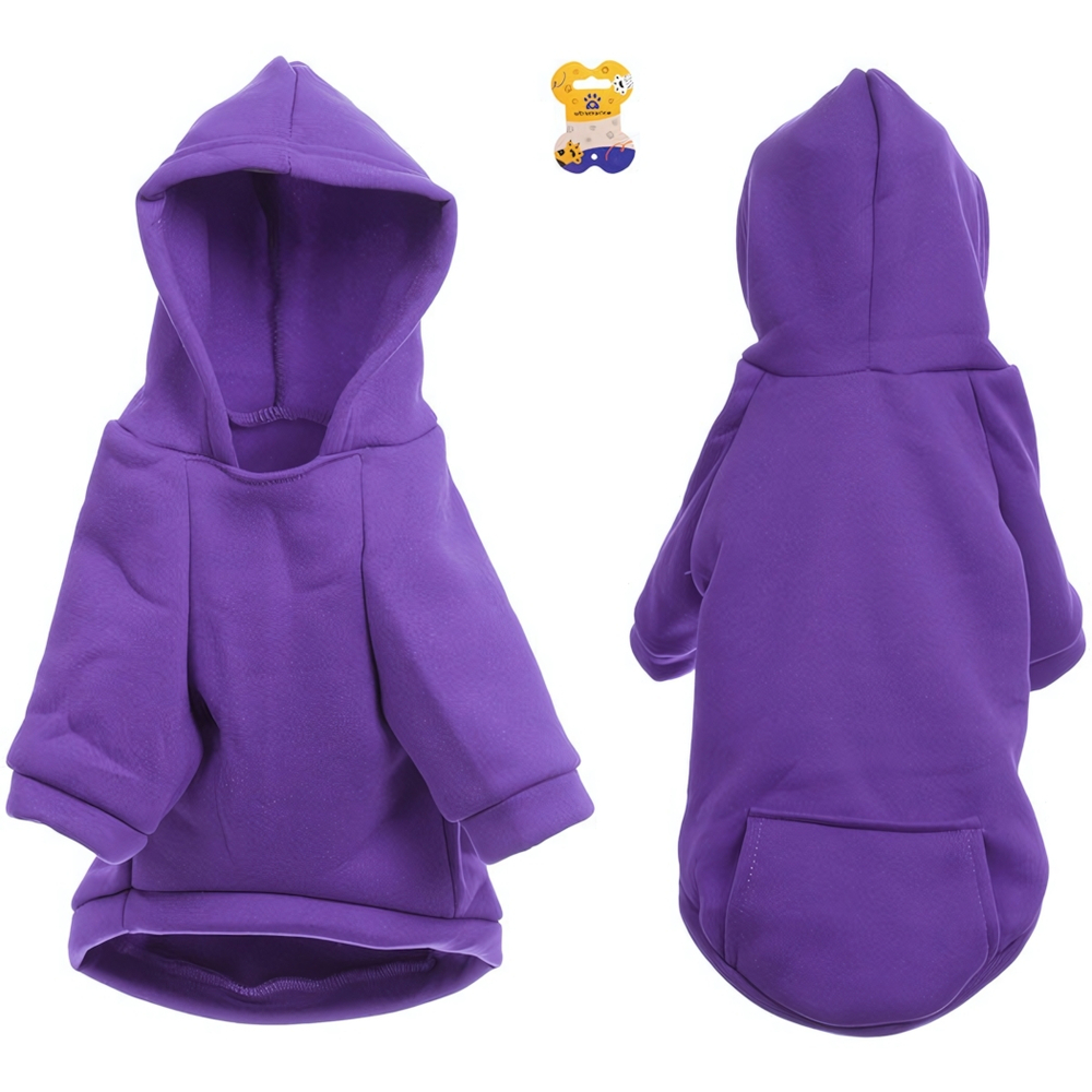 Кофта - толстовка для мелких пород собак «BRO Style», цвет фиолетовый, р L (на флисе)