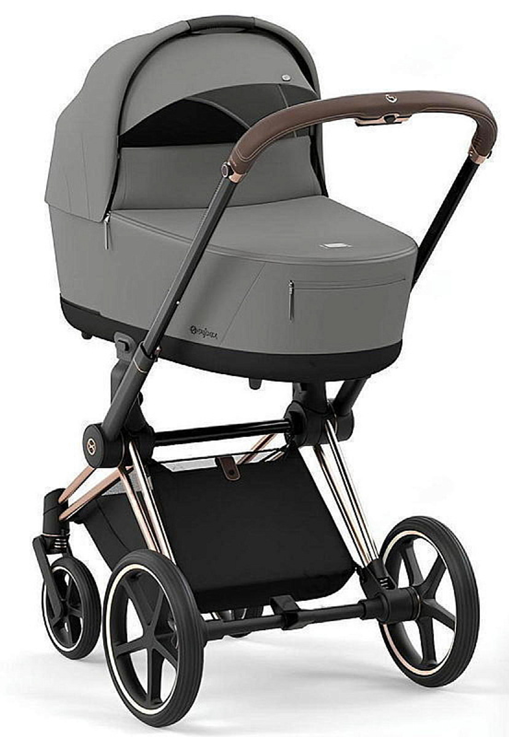 Коляска Cybex Priam IV Rosegold complete и автокресло Cloud G i-Size Lava Grey 3 в 1 Mirage Grey