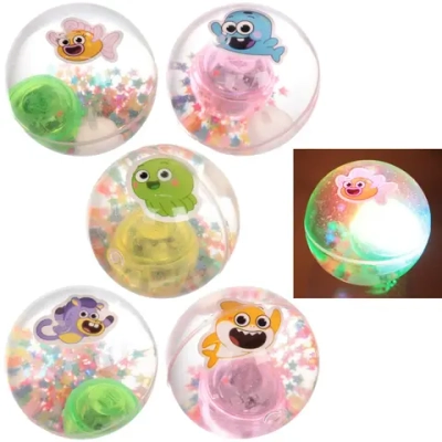 Мяч 6,5 см «Морские жители» (попрыгун с водой и подсветкой) СТИКЕР НА ВЛОЖЕНИЕ