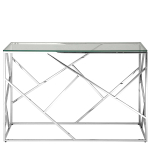 Консольный столик LA ALTA ELSA прозрачное стекло 120*40, каркас хром