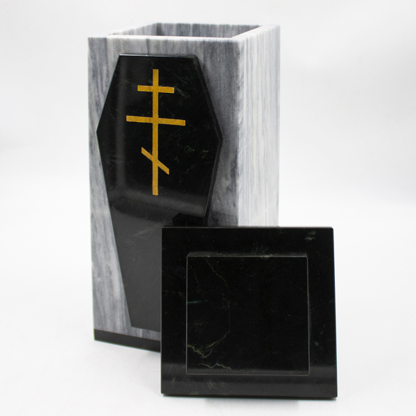 Урна для праха "Мавзолей" серый мрамор