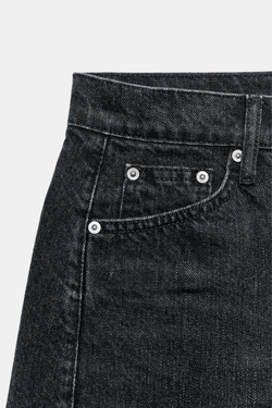 ZARA ДЖИНСОВЫЕ ШОРТЫ RELAXED СО СРЕДНЕЙ ПОСАДКОЙ — ZW COLLECTION, ЧЕРНЫЙ