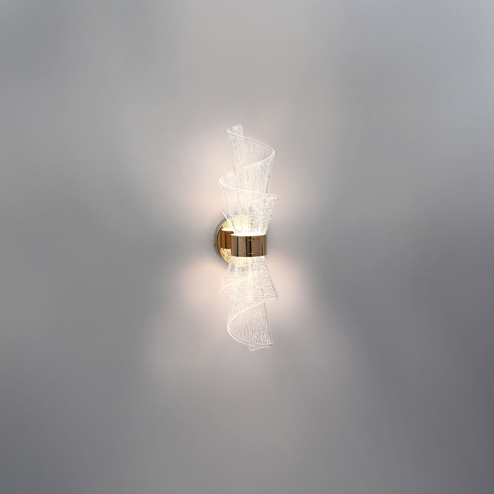 737672 Бра ACRILE 8W LED 1100LM G ЗОЛОТО/ПРОЗРАЧНЫЙ 2700/4200/6400K