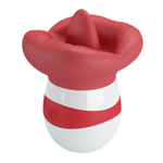 Красно-белый клиторальный стимулятор в форме рта Mina