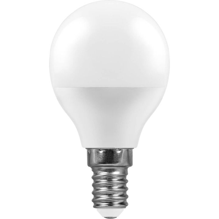 Лампа светодиодная Feron E14 7W 6400K Шар Матовая LB-95 25480