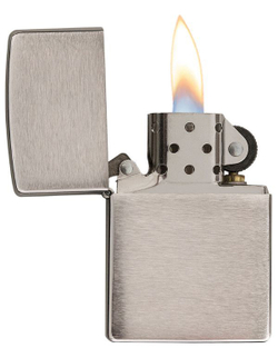 Зажигалка Zippo c покрытием Brushed Chrome, латунь/сталь, серебристая, матовая, 36х12x56 мм
