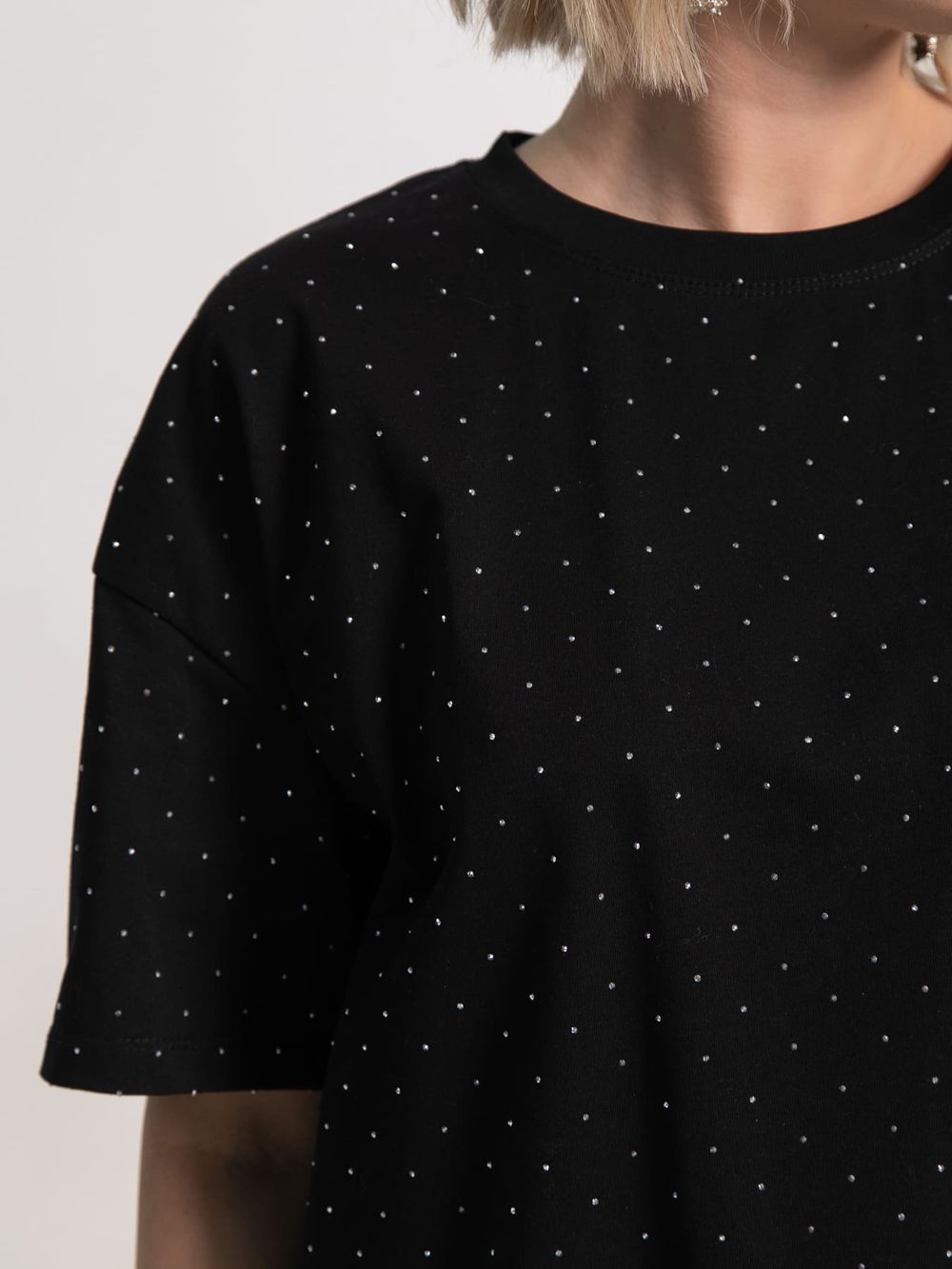 Футболка Ия (черная/стразы) Б15236-4М LT Collection