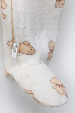 ZARA КОМБИНЕЗОН ИЗ ВЕЛЮРА С ПРИНТОМ «СОБАЧКИ», РЫЖЕВАТО-КОРИЧНЕВЫЙ