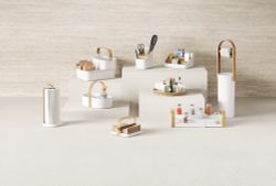 Держатель-органайзер для туалетной бумаги Bellwood, белый/натуральное дерево