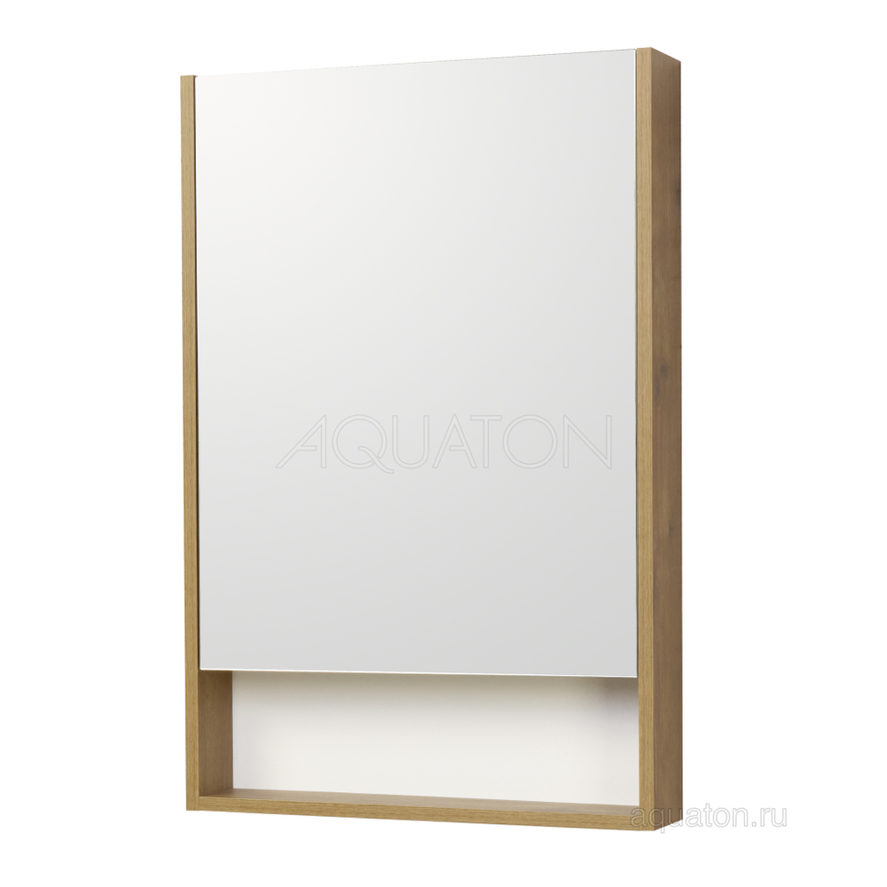 Зеркальный шкаф AQUATON Сканди 55 белый, дуб рустикальный 1A252102SDZ90