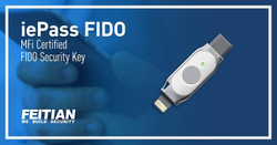 FEITIAN K44 — Двухконнекторный ключ безопасности для iOS и ПК Аутентификатор с USB-C + Lightning, поддержка FIDO2, PIV и MFi