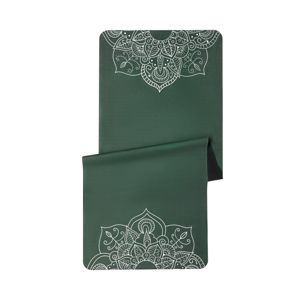 Тревел коврик для йоги Mandala Emerald 185*68*0,1 см из микрофибры и каучука (уценка)