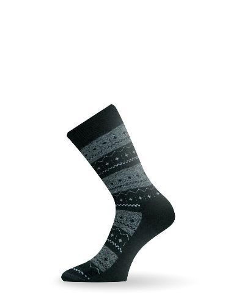 Носки Lasting TWP 686, wool+polypropylene, черный с серым рисунком, размер M, TWP686-M