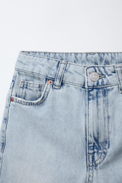 ZARA ДЖИНСЫ КАРГО С РАЗРЕЗАМИ, ГОЛУБОЙ