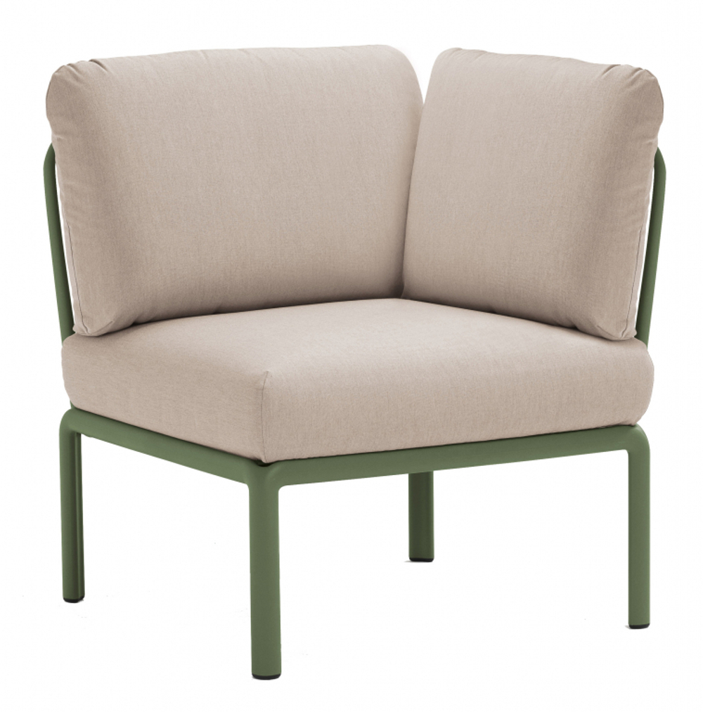 Модуль угловой пластиковый с подушками Nardi Komodo Elemento Angolo, агава, холст