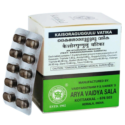 Кайшорагуггул ватика Арья Вадья Сала (Kaisoraguggulu vatika Arya Vaidya Sala), 100 таблеток