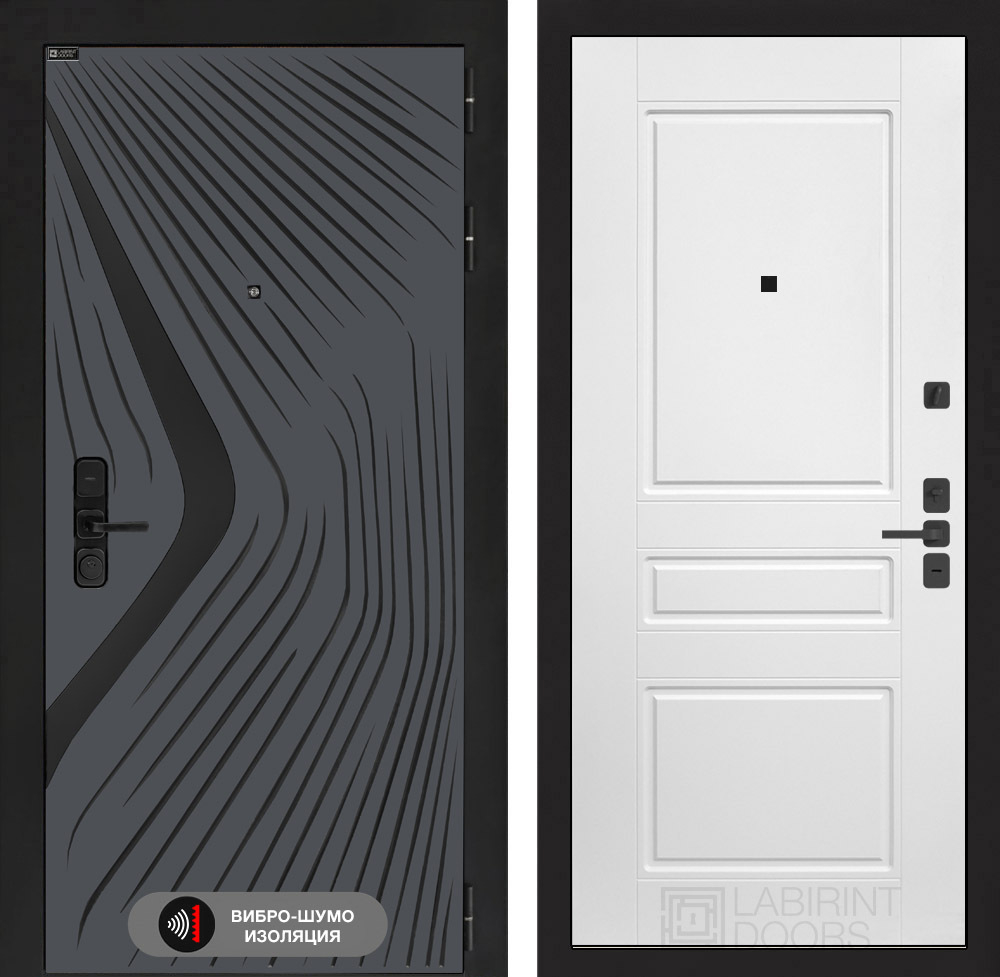 Входная дверь Лабиринт LEOLAB - 03 Белый софт