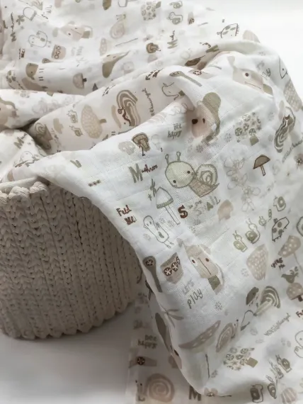 Муслиновая пеленка Daisy 130х130см Улитки