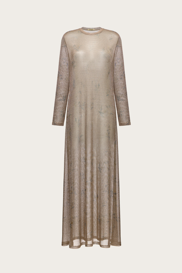 ПЛАТЬЕ-КОЛЬЧУГА ИЗ ВИСКОЗЫ С ЛЮРЕКСОМ