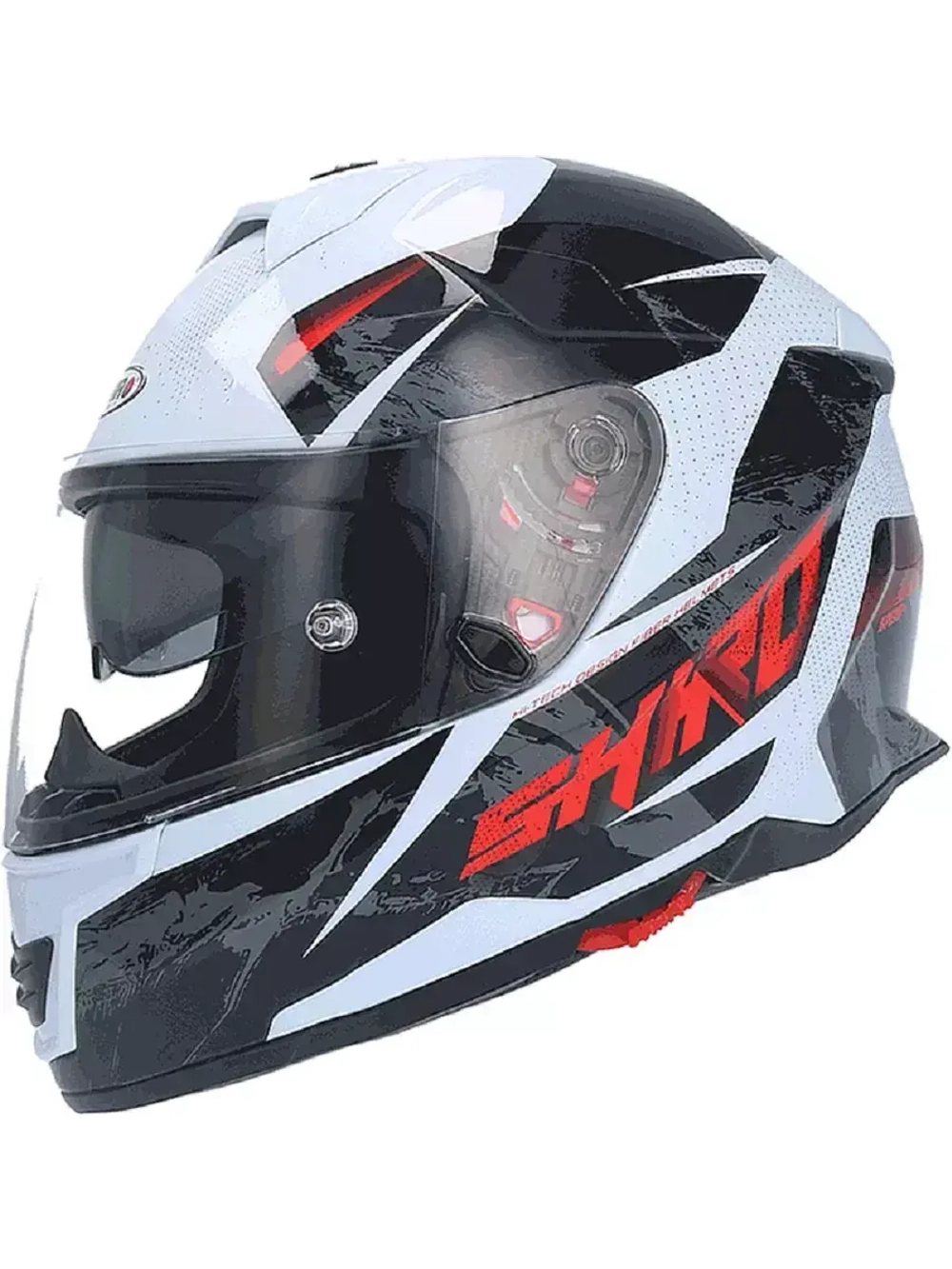 Шлем SHIRO SH351 SPEED white/red 2XL